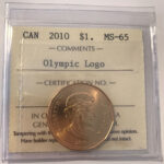 2010 Canada 1-dollar $1 Loon ICCS MS65 Olympic Logo