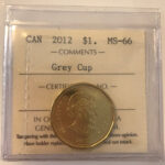 2012 Canada Grey Cup 1-dollar $1 ICCS MS66