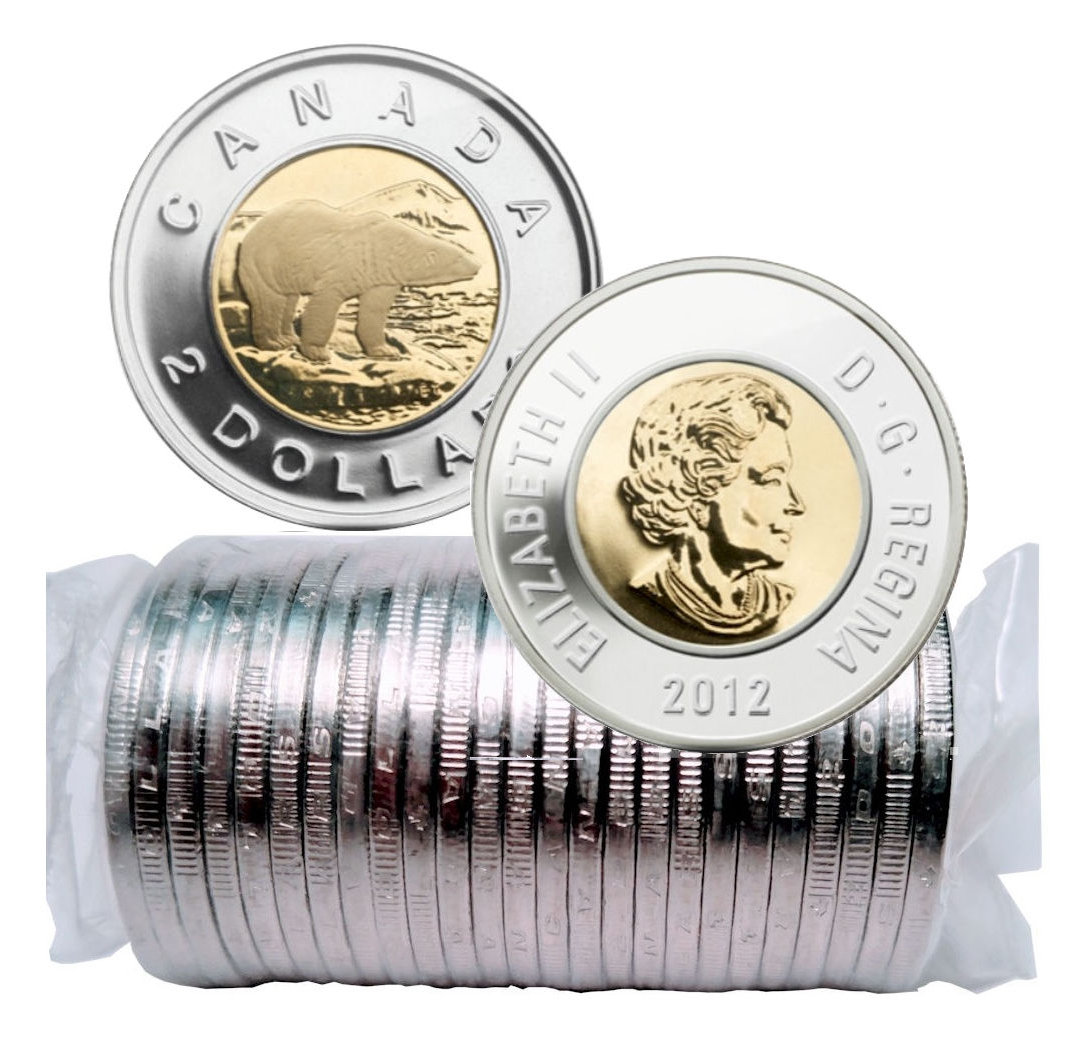 2012 Canada $2 2-dollar Original Roll - Old Type No Security
