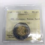 2012 Canada2-dollar  $2 Shannon ICCS MS63 *EXTRA SAIL*