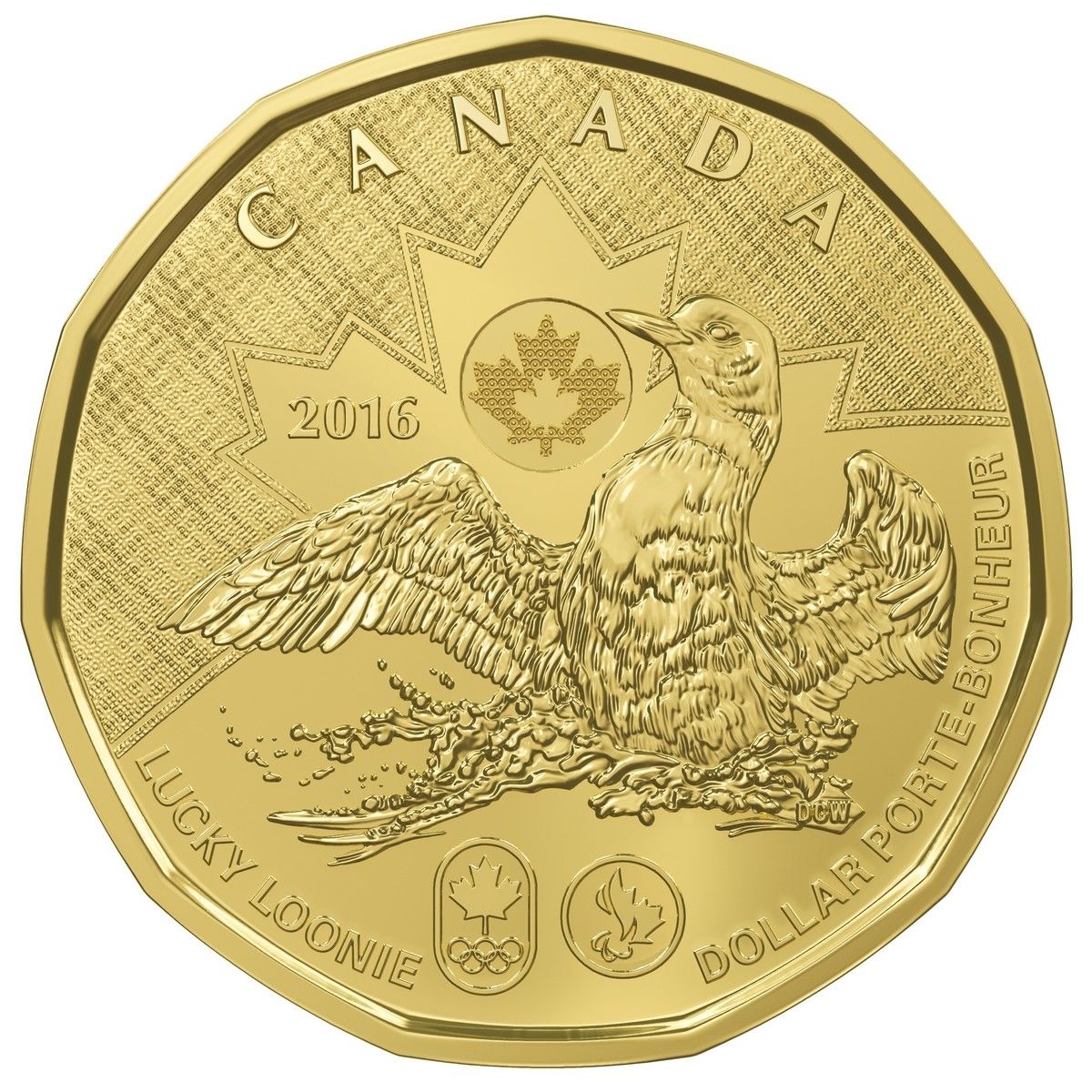 2016 Canada $1 1-dollar BU Rio Olympic Lucky Loon
