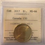 2017 Canada 1-dollar $1 "150" ICCS MS66