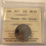 2017 Canada 25-cent "150" ICCS MS65 Color