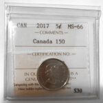 2017 Canada 5-cent "150" ICCS MS-66