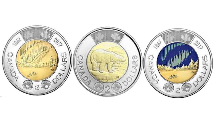 2017 $2 BU Toonie Trio - One Coin of Each Variety