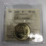 2020 Canada 1-dollar $1 U.N. Charter ICCS MS65 Colored Coin