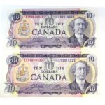 1971 $10 Crow-Bouey EER Prefix BC-49d - 2 Consecutive UNC Notes