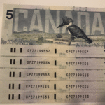 1986 $5 GPZ Prefix Knight-Dodge BC-56e x 5 UNC Consecutive Notes