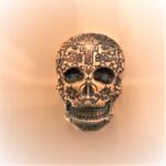 Monarch Hand Poured Cross 2oz Silver Skull