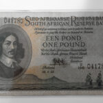 South Africa One Pound (Een Pond) MH De Kock 1952 B146 041780 Banknote Circulated Condition