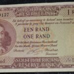 South Africa One Rand (Een Rand) G Rissik A117 489137 AU-UNC