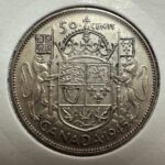 1945 Canada 50-cent 0.800 Silver Circulated Coin - VF/XF