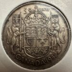 1952 Canada 50-cent 0.800 Silver Circulated Coin - F/VF