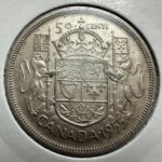1955 Canada 50-cent 0.800 Silver Circulated Coin - VF/EF