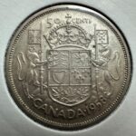 1958 Canada 50-cent 0.800 Silver Circulated Coin - VF/EF