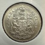 1962 Canada 50-cent 0.800 Silver Circulated Coin - EF/AU