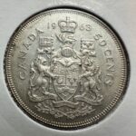 1963 Canada 50-cent 0.800 Silver Circulated Coin - EF/AU