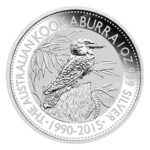 1 x BU 2015 Australian Kookaburra 25th Anniversary 1oz Fine Silver Coin