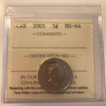 2001 Canada 5-cent ICCS MS64